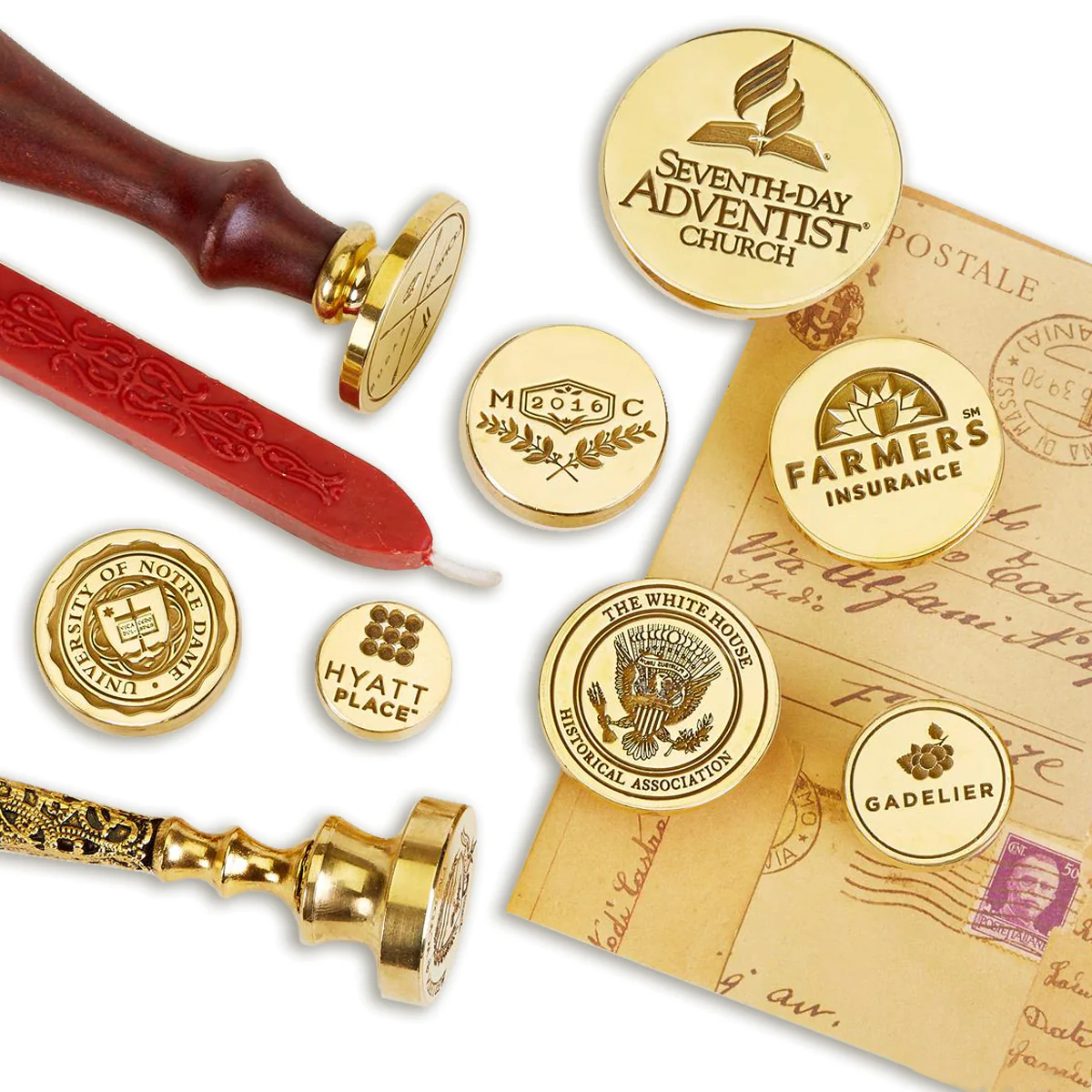 Create Your Own Custom Wax Seal Stamp from your Logo or Art with Rosewood Handle